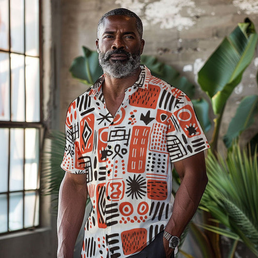 Ameru print Camp Shirt - Amerukhan Basics Clothing - Camp Shirt
