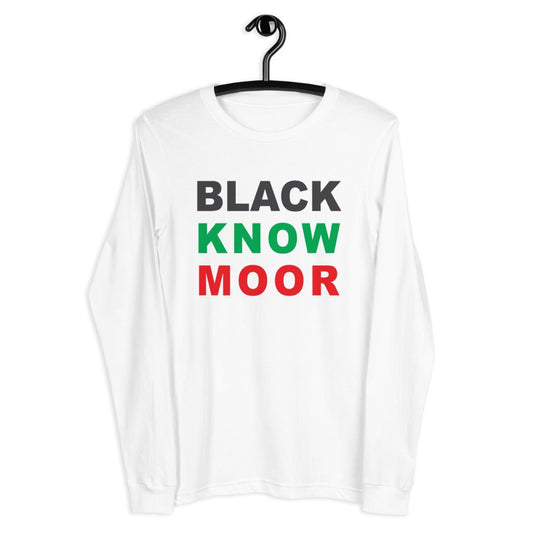 Black Know Moor Unisex Long Sleeve Tee - Amerukhan Basics Clothing - T-Shirts