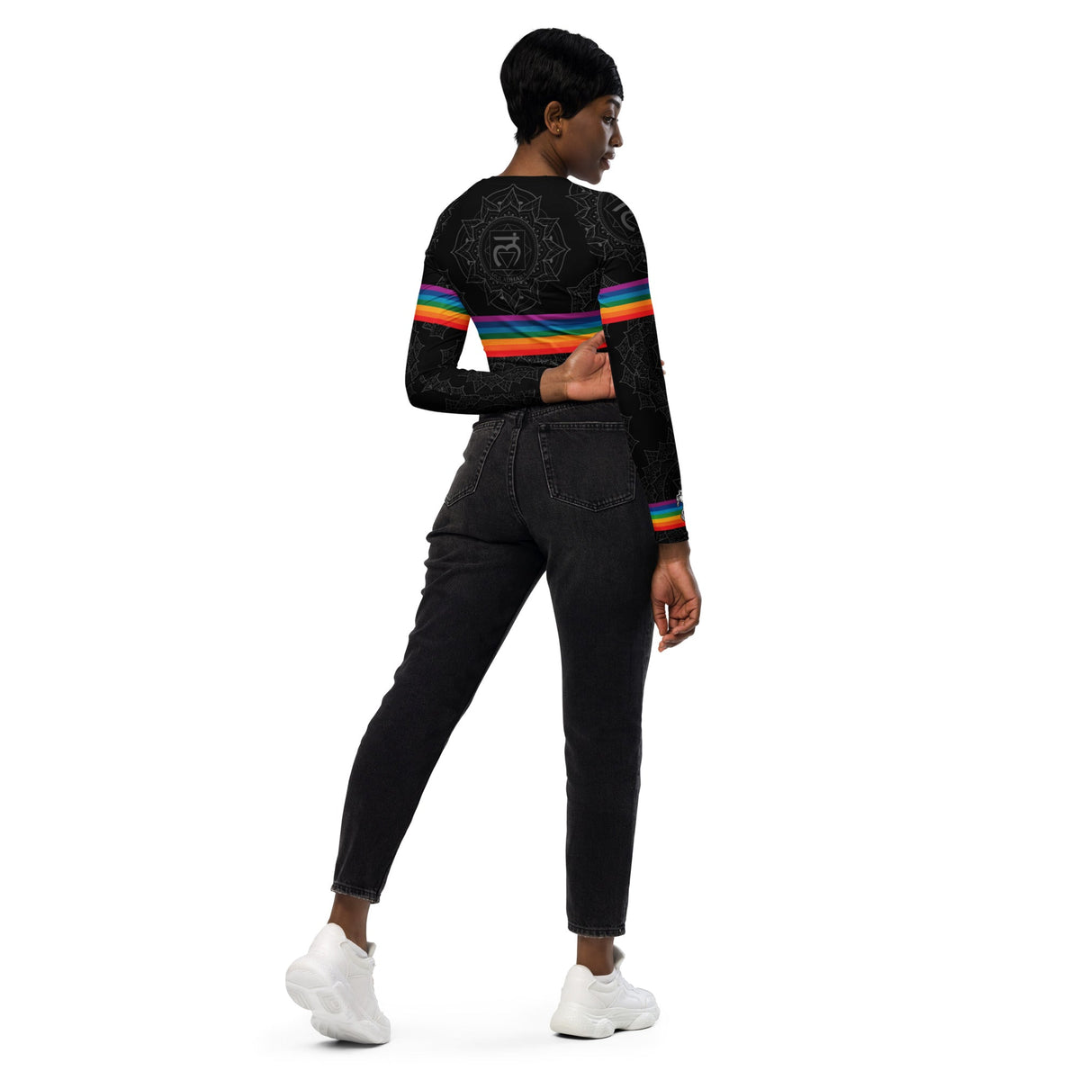 Chakra Horizon long - sleeve crop top - Amerukhan Basics Clothing -