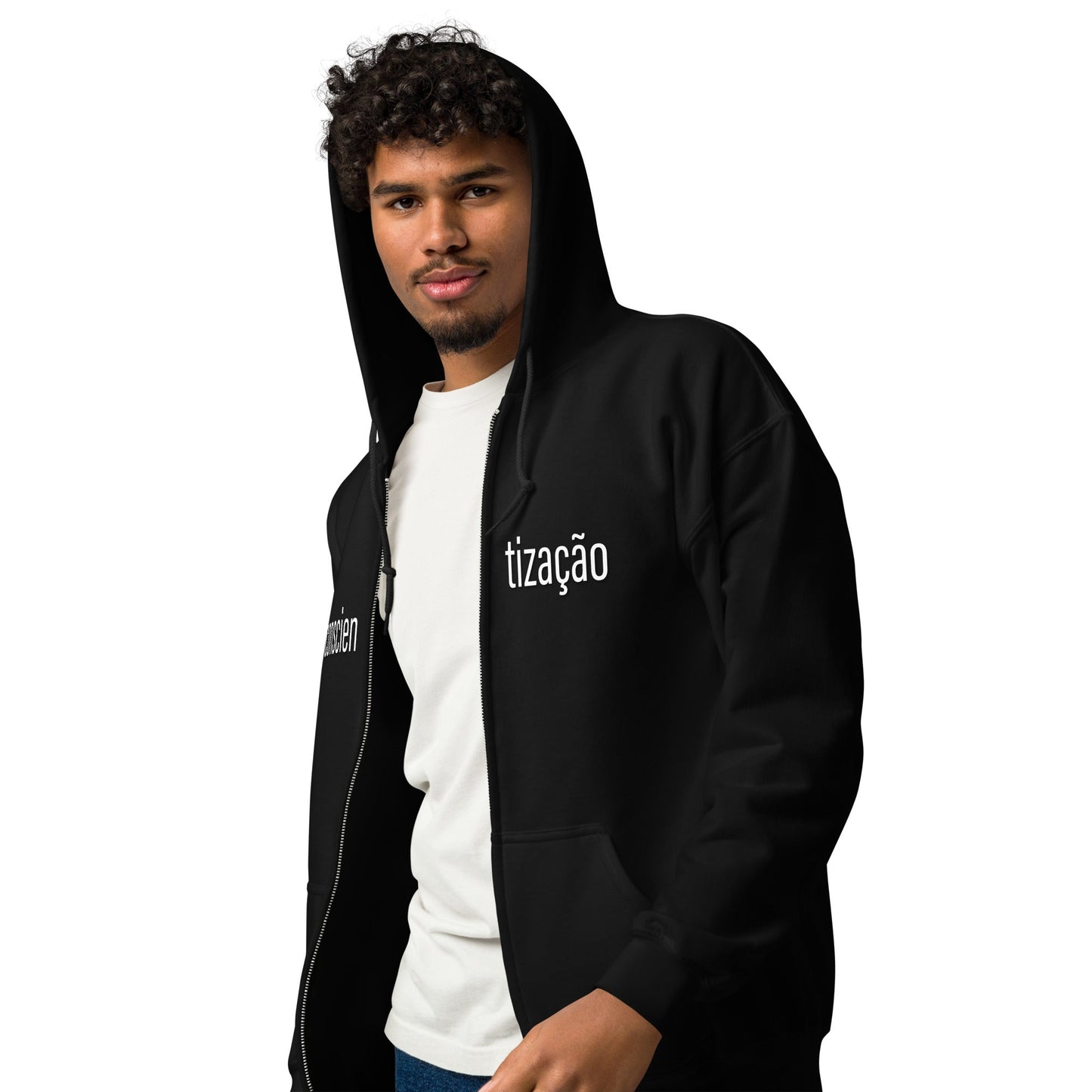 conscientização - critical consciousness zip hoodie - Amerukhan Basics Clothing -