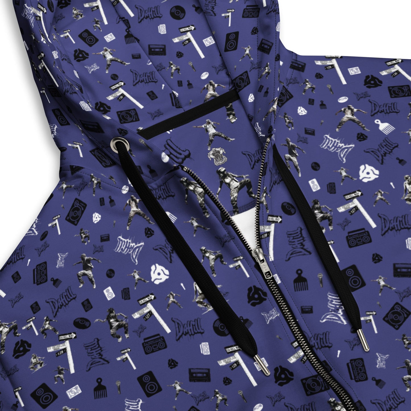 Da Hill '24 Blue Zip Hoodie - Amerukhan Basics Clothing -