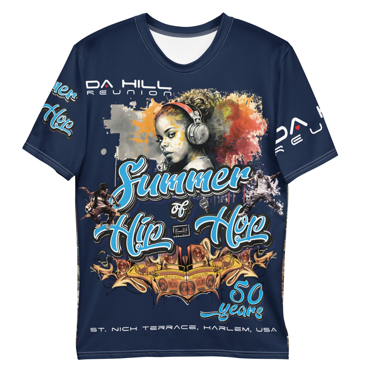 Da Hill - Summer of Hip Hop Overall Tee - Navy - Amerukhan Basics Clothing -