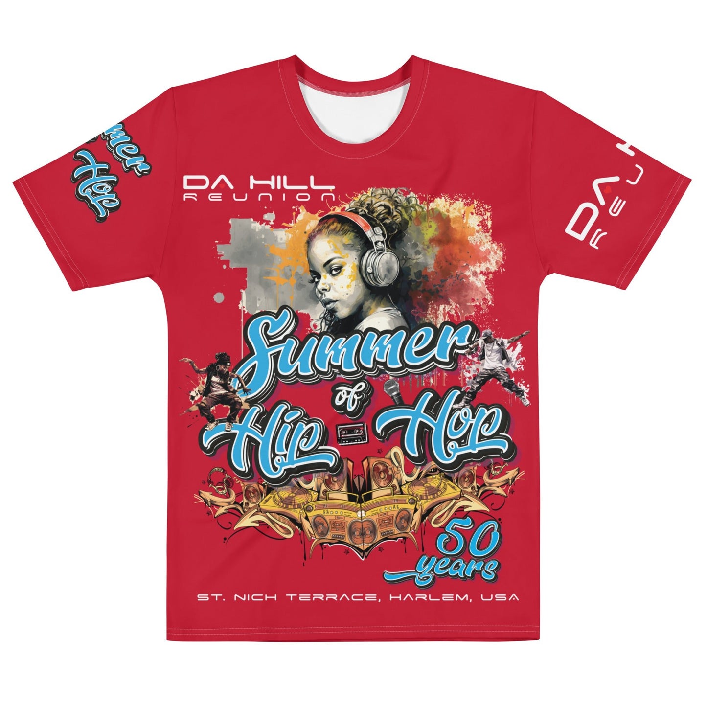 Da Hill - Summer of Hip Hop Overall Tee - Red - Amerukhan Basics Clothing -
