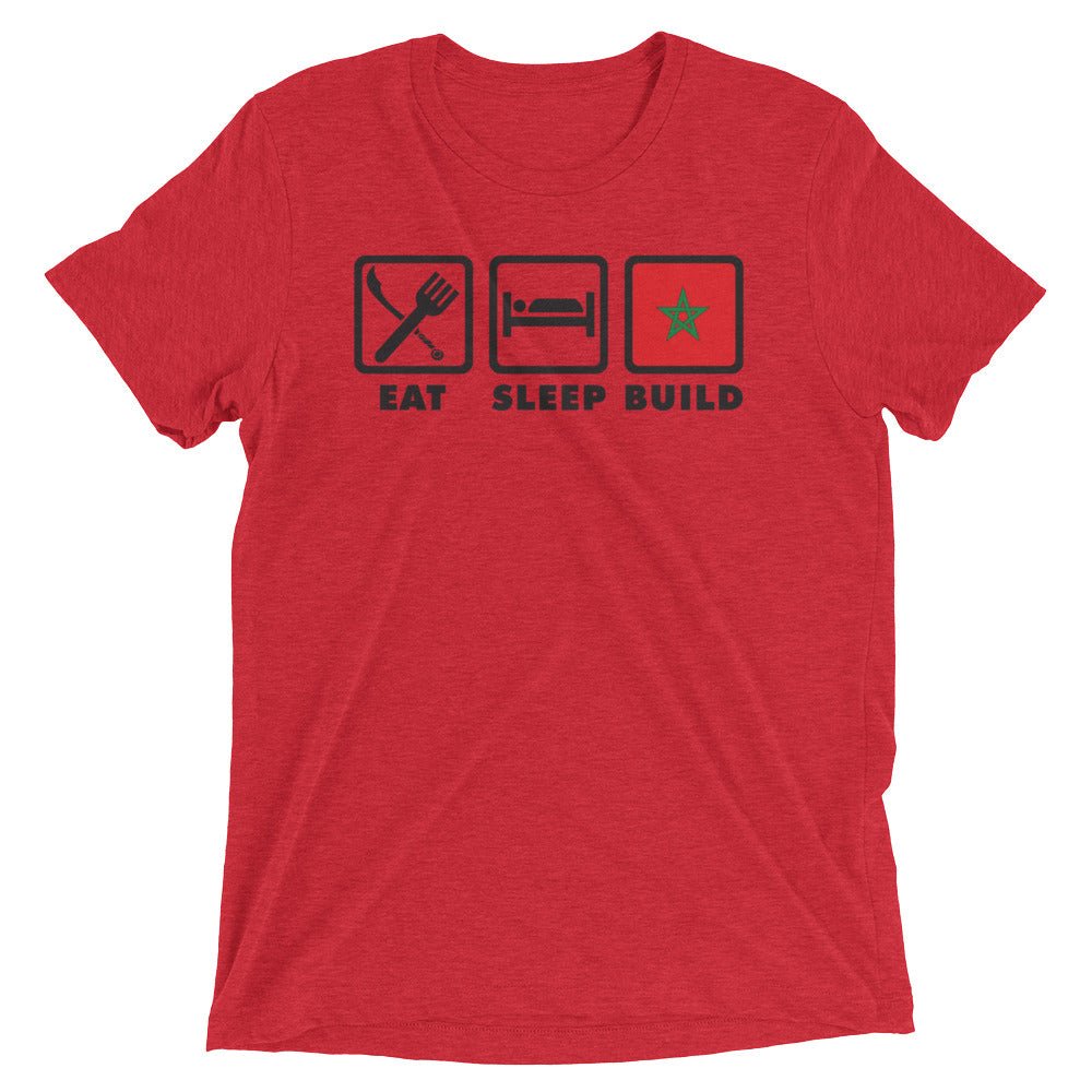 Eat, Sleep, Build Short sleeve t-shirt - Amerukhan Basics Clothing - T-Shirts