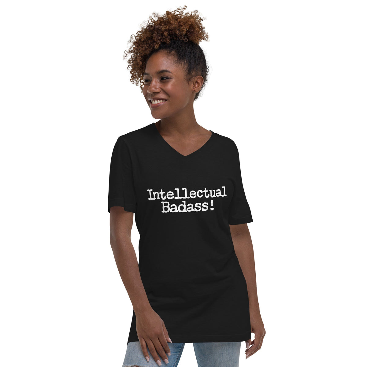 Intellectual Badass! V - Neck T-Shirt - Amerukhan Basics Clothing - T-Shirts