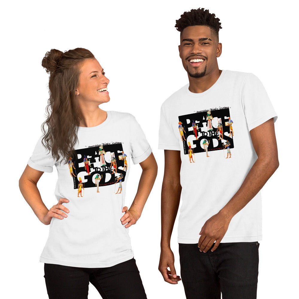 Peace to the Gods (Egyptian) Short - Sleeve Unisex T-Shirt - Amerukhan Basics Clothing - T-Shirts