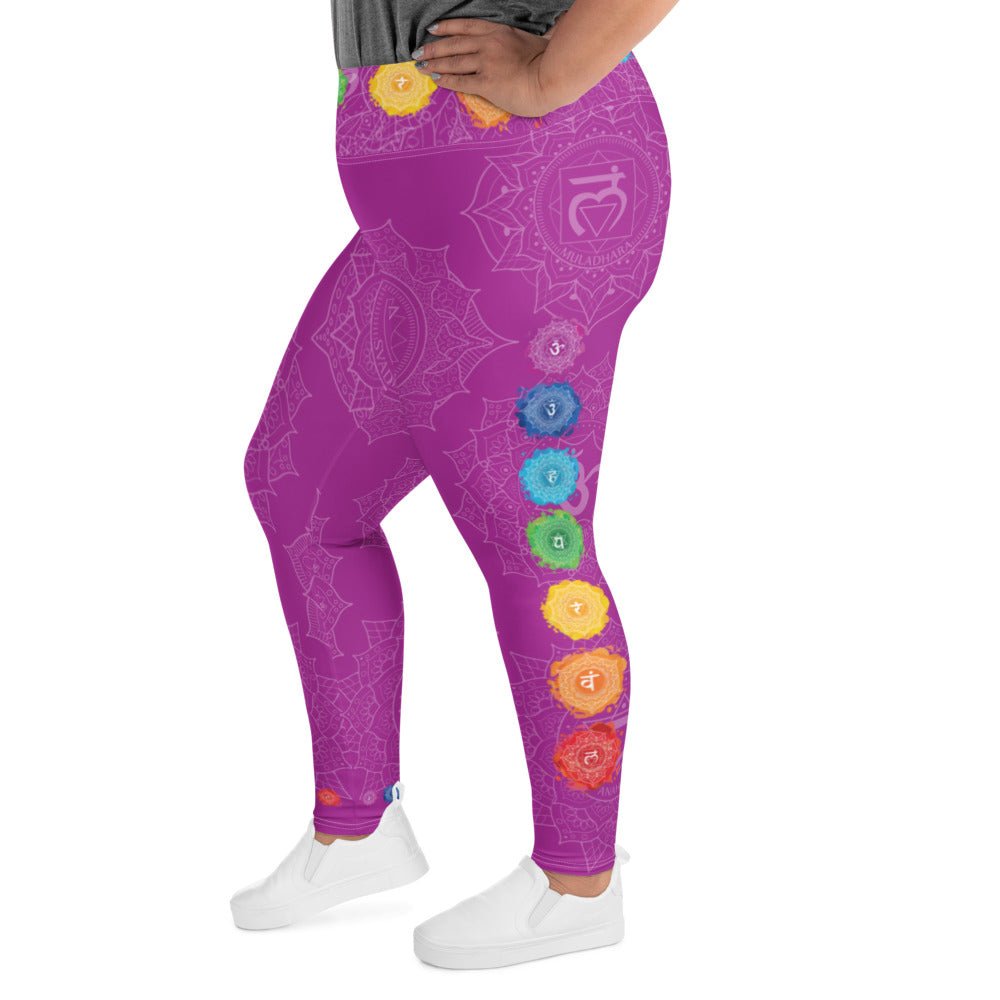Sahasrara Yoga Plus Size Leggings - Amerukhan Basics Clothing -