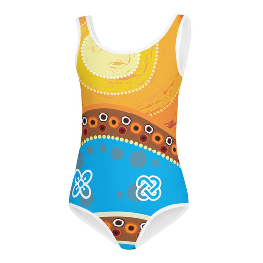 Adinkra Sunset Kids Swimsuit - Amerukhan Basics Clothing - Swimsuit