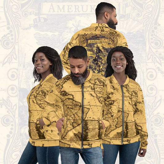 Amerukhan Maps Bomber Jacket - Amerukhan Basics Clothing - Jacket