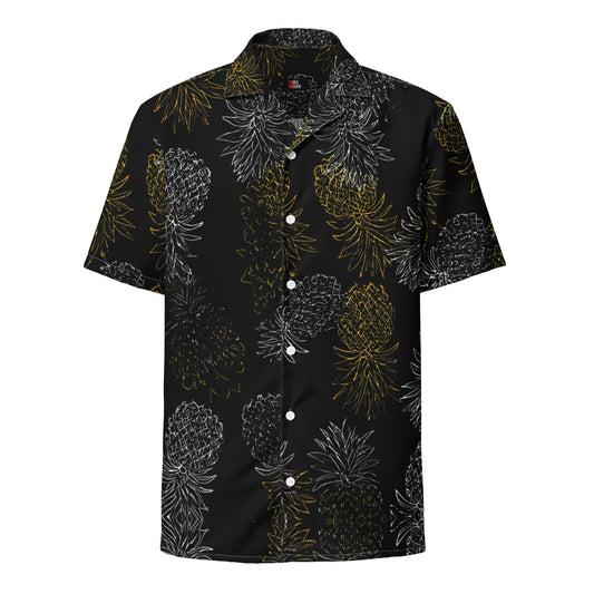 Black Gold Pineapples Camp shirt - Amerukhan Basics Clothing - Camp Shirt