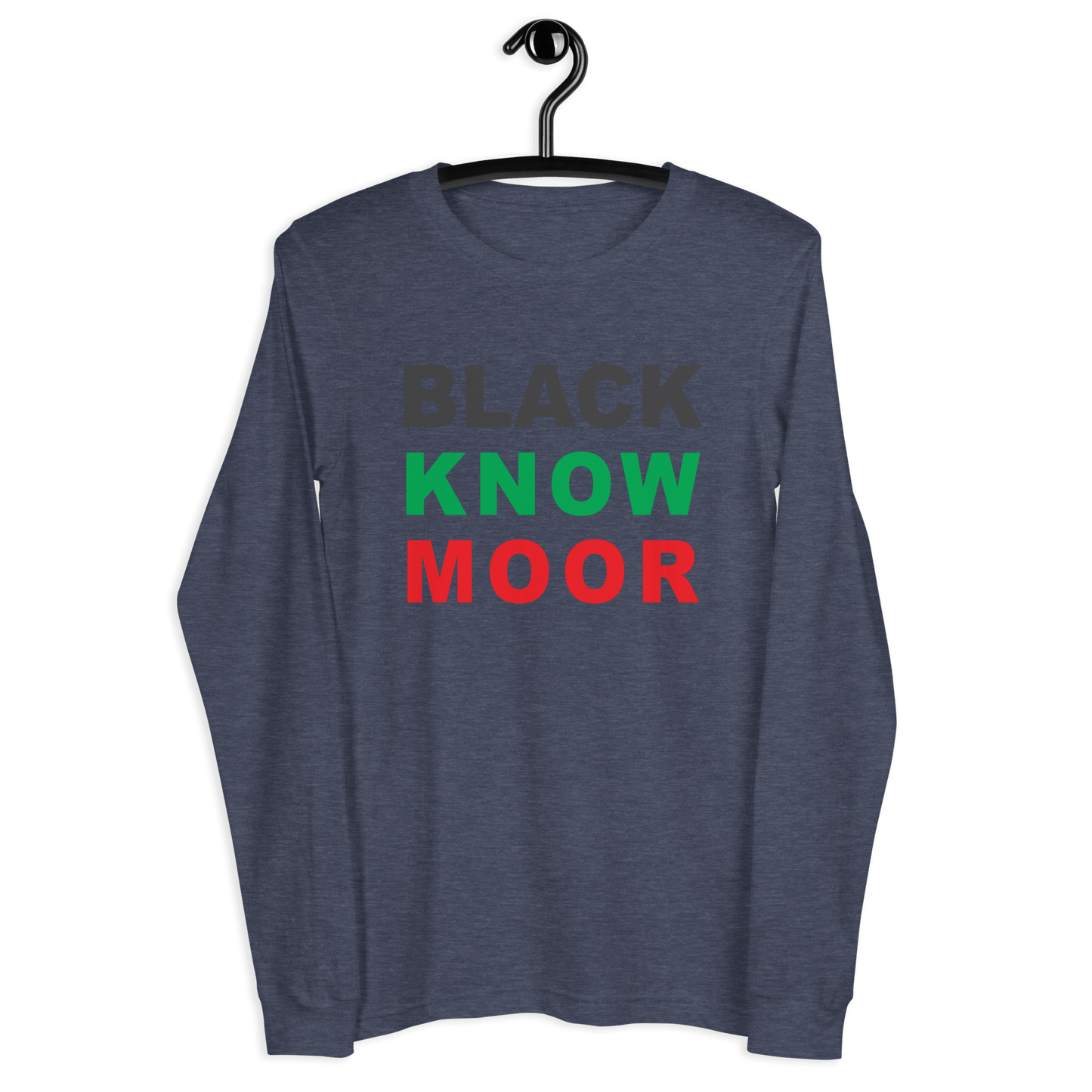 Black Know Moor Unisex Long Sleeve Tee - Amerukhan Basics Clothing - T-Shirts