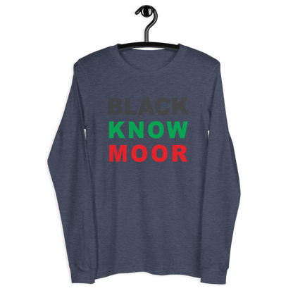 Black Know Moor Unisex Long Sleeve Tee - Amerukhan Basics Clothing - T-Shirts