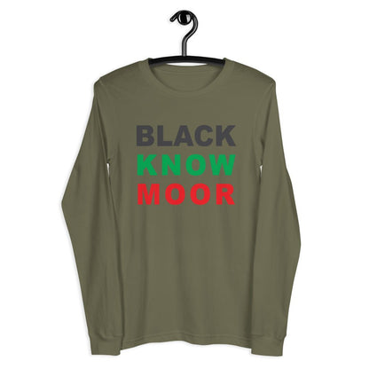 Black Know Moor Unisex Long Sleeve Tee - Amerukhan Basics Clothing - T-Shirts