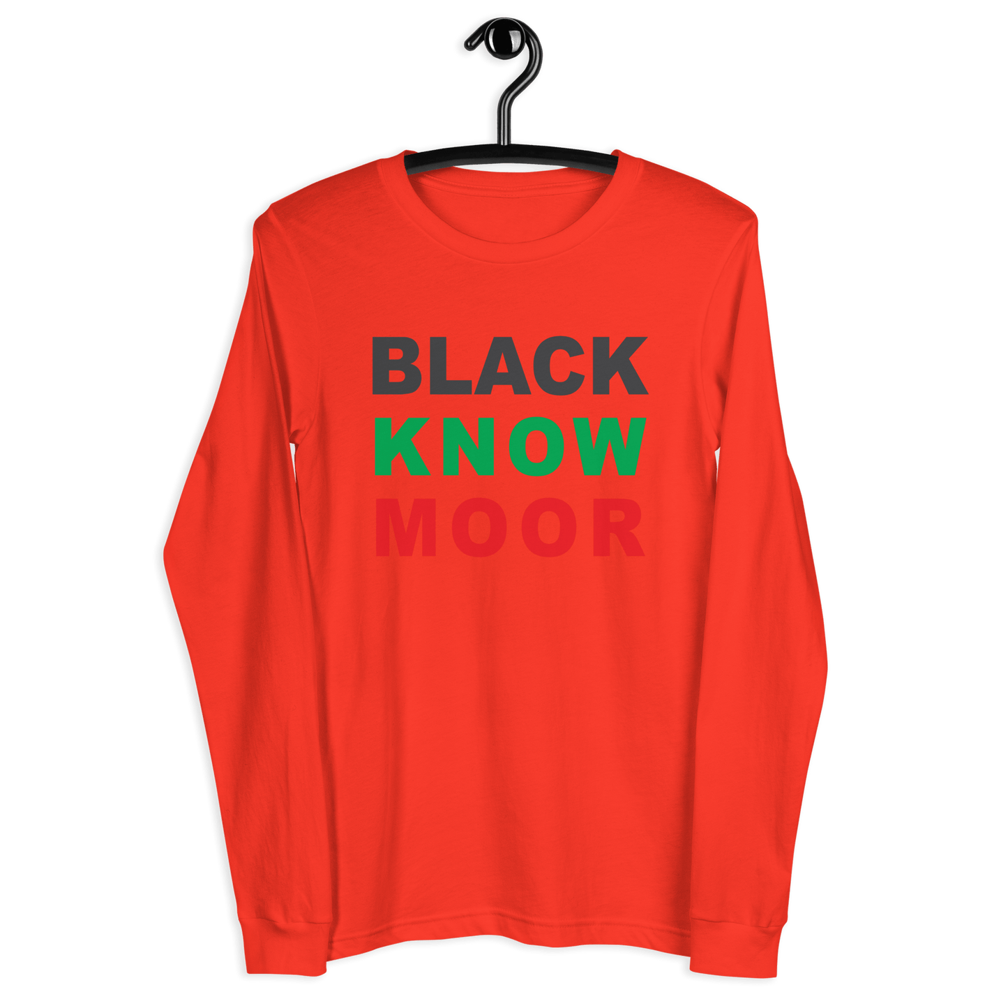 Black Know Moor Unisex Long Sleeve Tee - Amerukhan Basics Clothing - T-Shirts