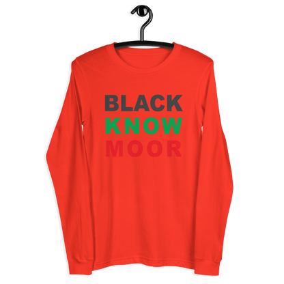 Black Know Moor Unisex Long Sleeve Tee - Amerukhan Basics Clothing - T-Shirts