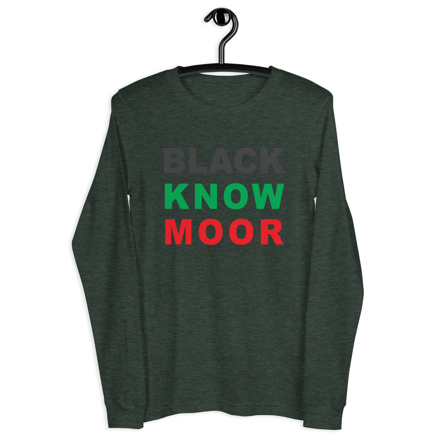 Black Know Moor Unisex Long Sleeve Tee - Amerukhan Basics Clothing - T-Shirts