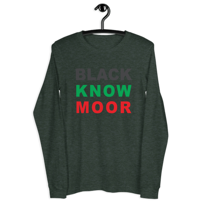 Black Know Moor Unisex Long Sleeve Tee - Amerukhan Basics Clothing - T-Shirts