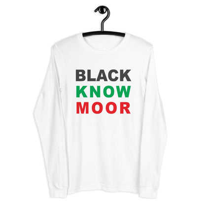 Black Know Moor Unisex Long Sleeve Tee - Amerukhan Basics Clothing - T-Shirts