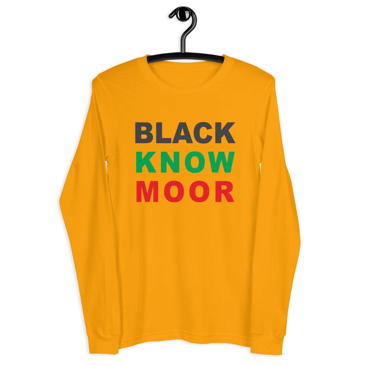 Black Know Moor Unisex Long Sleeve Tee - Amerukhan Basics Clothing - T-Shirts