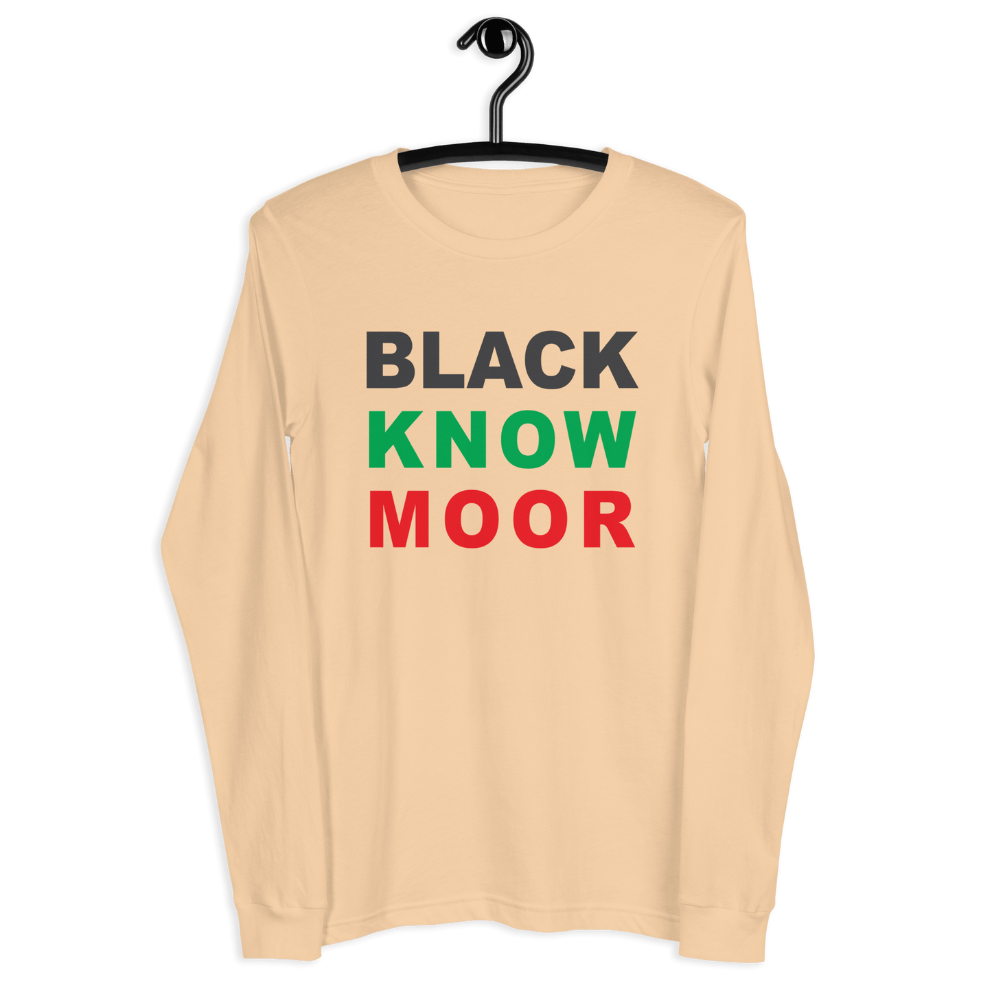 Black Know Moor Unisex Long Sleeve Tee - Amerukhan Basics Clothing - T-Shirts