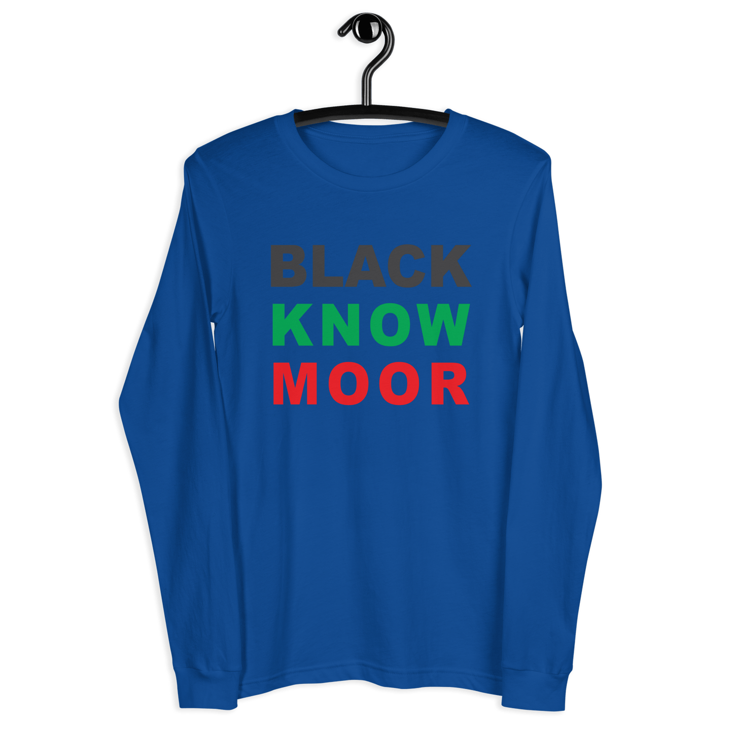 Black Know Moor Unisex Long Sleeve Tee - Amerukhan Basics Clothing - T-Shirts