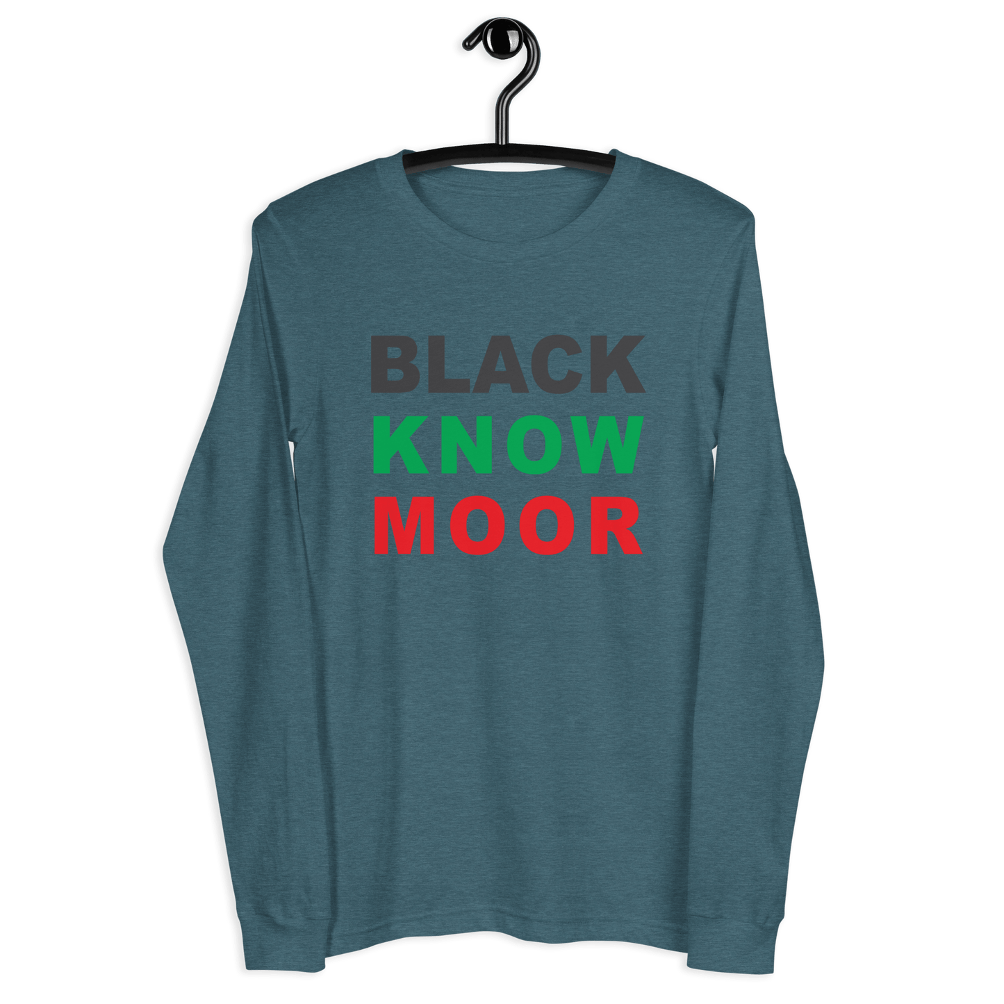 Black Know Moor Unisex Long Sleeve Tee - Amerukhan Basics Clothing - T-Shirts