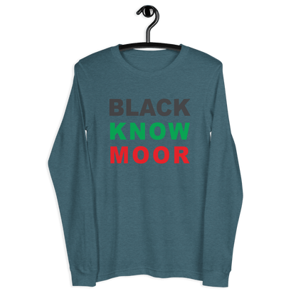 Black Know Moor Unisex Long Sleeve Tee - Amerukhan Basics Clothing - T-Shirts