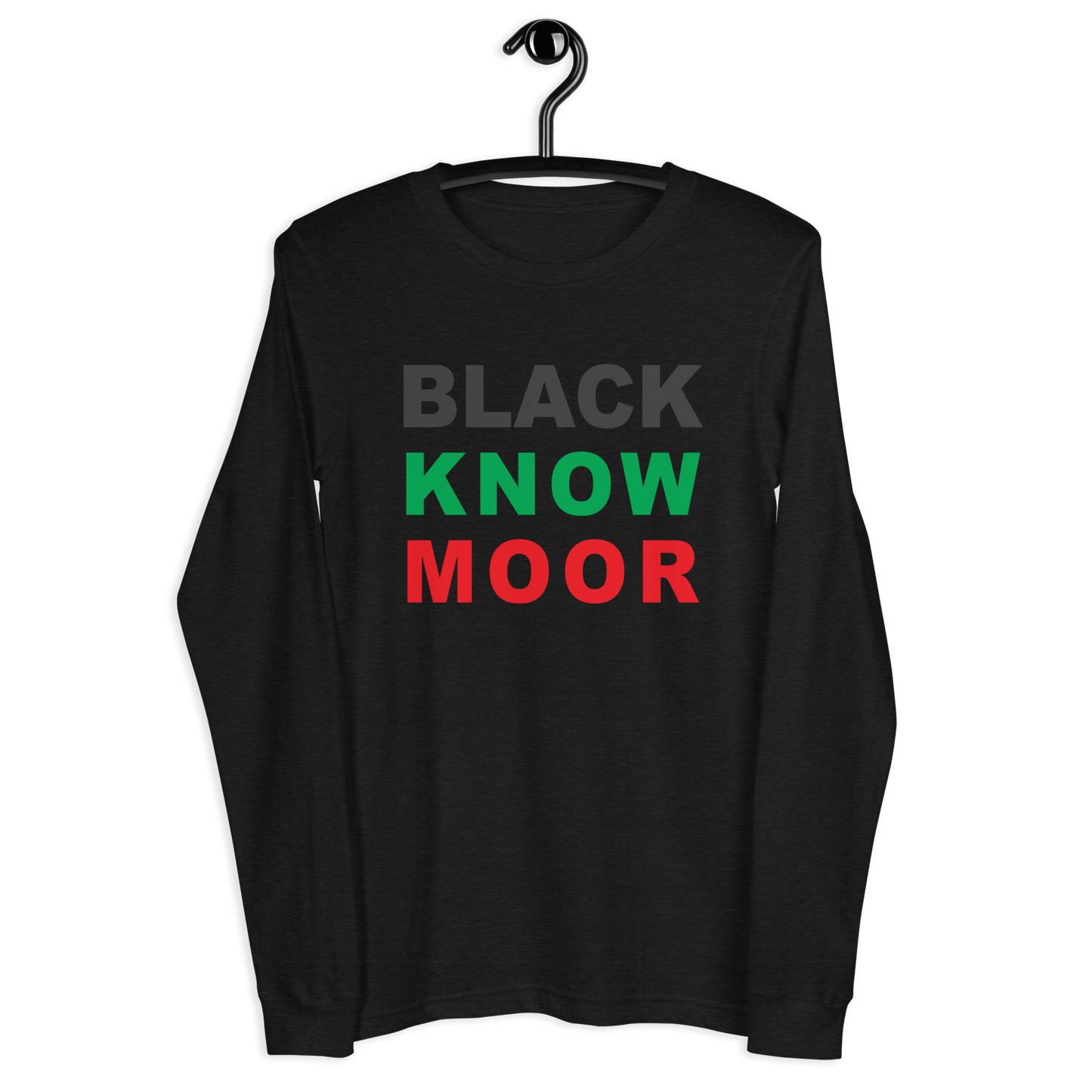 Black Know Moor Unisex Long Sleeve Tee - Amerukhan Basics Clothing - T-Shirts