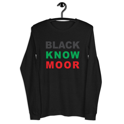 Black Know Moor Unisex Long Sleeve Tee - Amerukhan Basics Clothing - T-Shirts