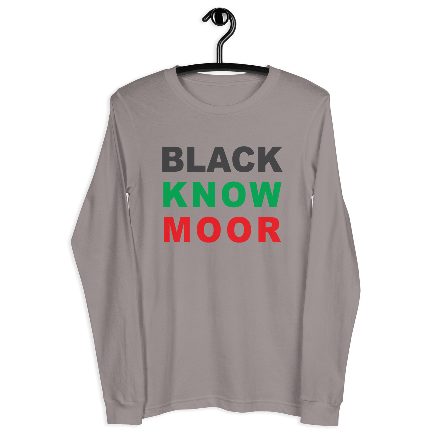 Black Know Moor Unisex Long Sleeve Tee - Amerukhan Basics Clothing - T-Shirts