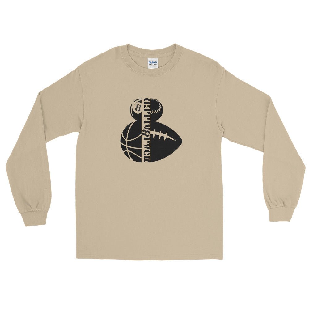BlackBalled Ball Emblems Men’s Long Sleeve Shirt - Amerukhan Basics Clothing - T-Shirts