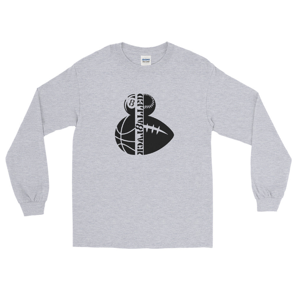 BlackBalled Ball Emblems Men’s Long Sleeve Shirt - Amerukhan Basics Clothing - T-Shirts