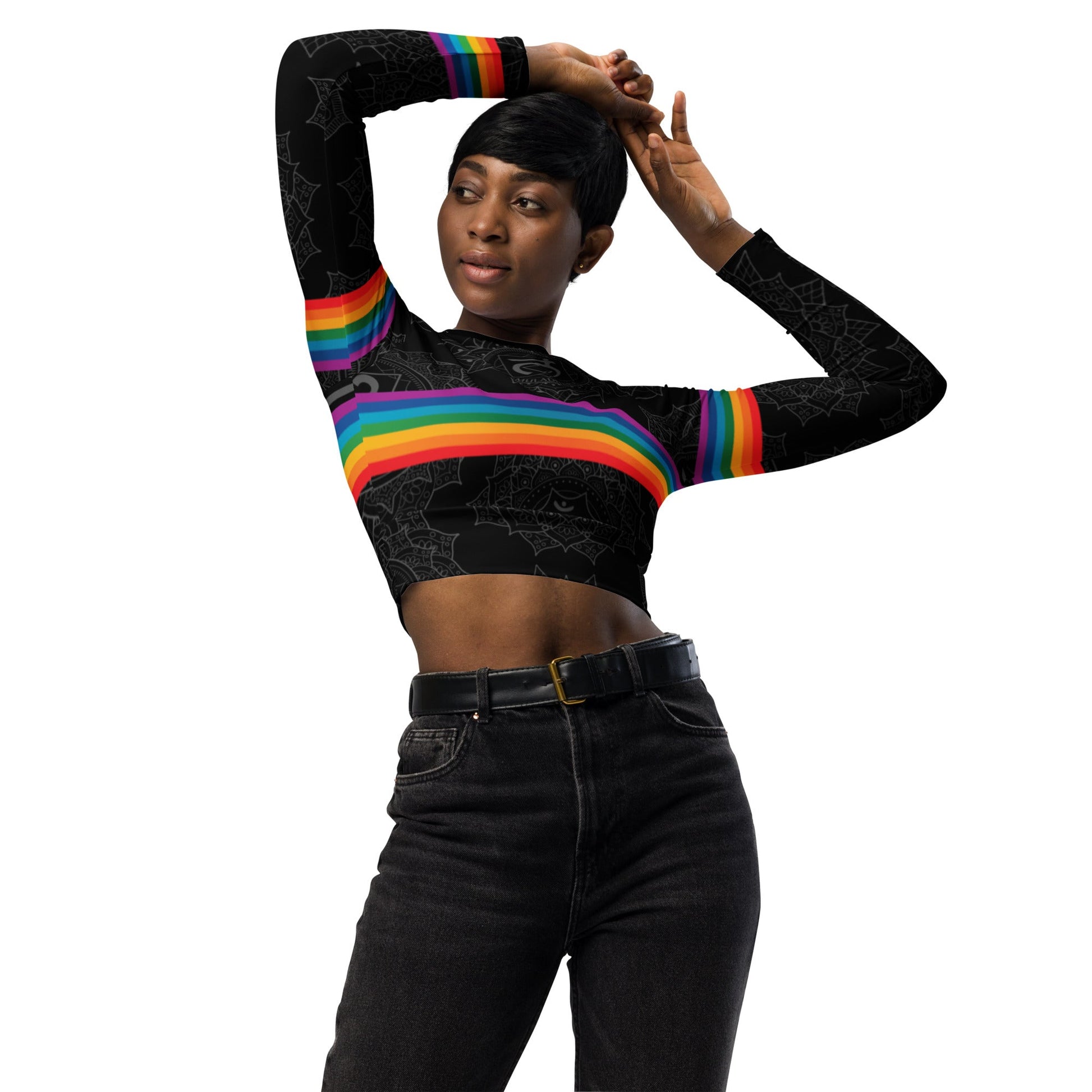 Chakra Horizon long - sleeve crop top - Amerukhan Basics Clothing - 