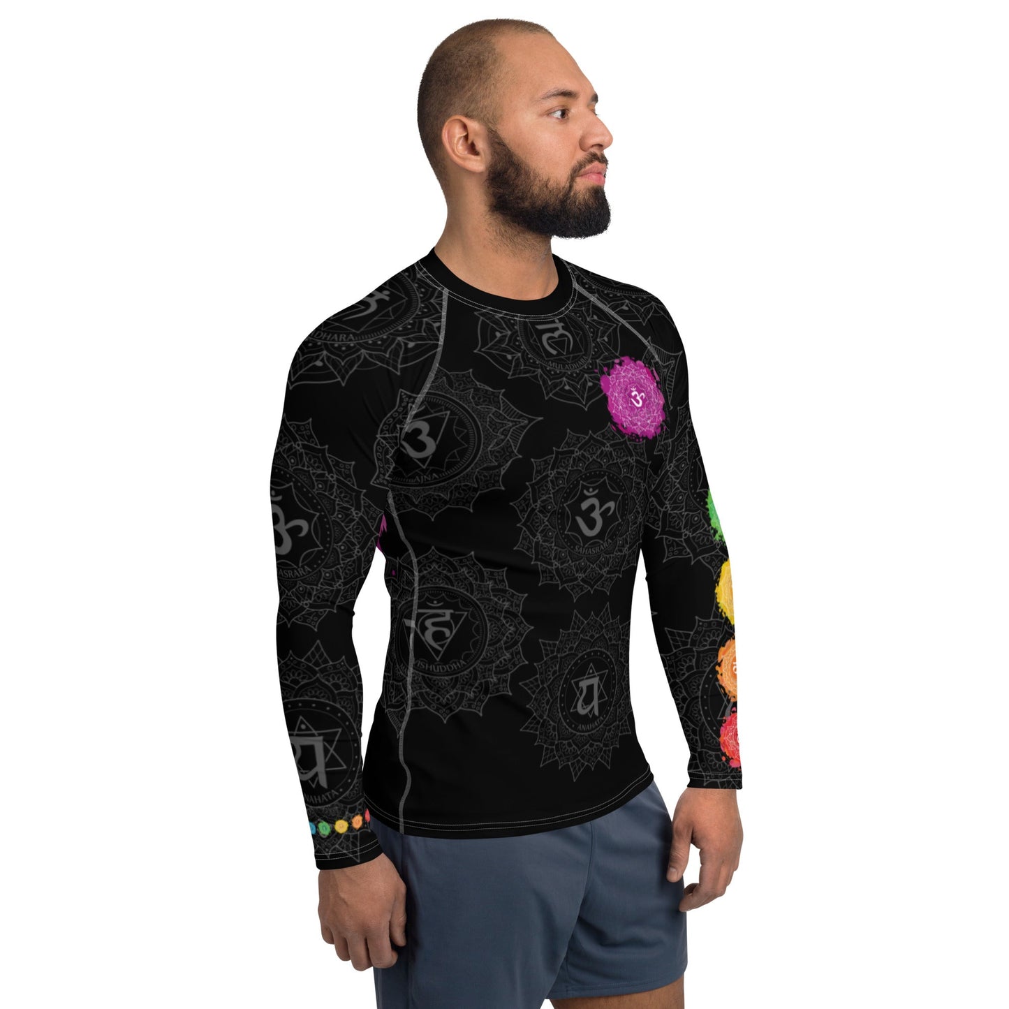 Crown Chakra Men's Rash Guard - Amerukhan Basics Clothing - T-Shirts