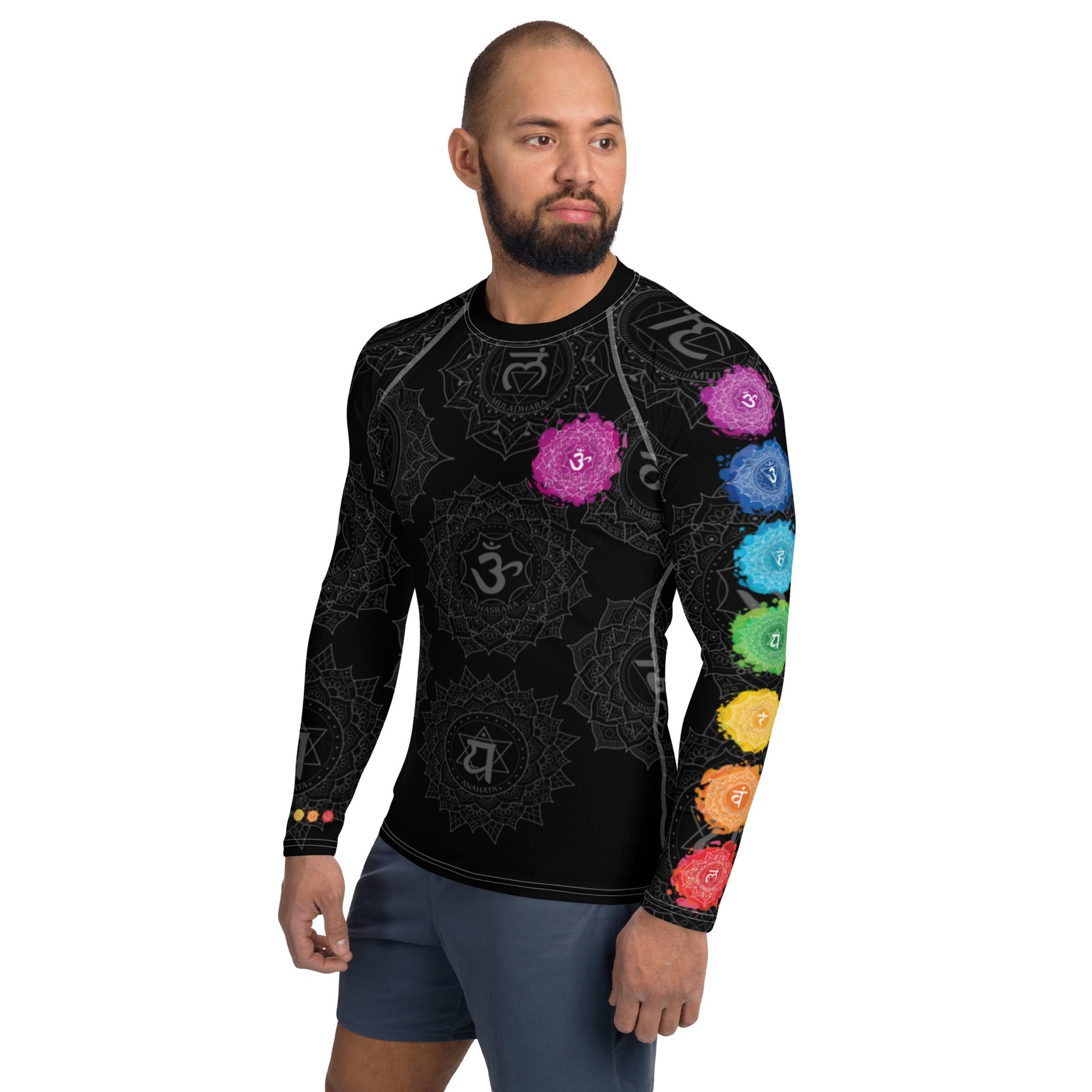 Crown Chakra Men's Rash Guard - Amerukhan Basics Clothing - T-Shirts