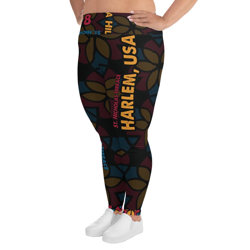 Da Hill 128 street All - Over Print Plus Size Harlem USA Leggings - Amerukhan Basics Clothing - Leggings