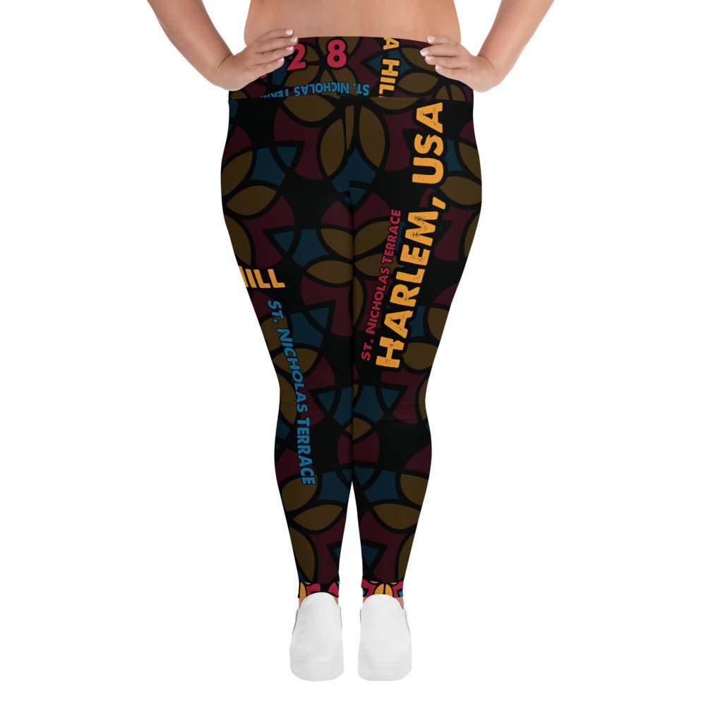 Da Hill 128 street All - Over Print Plus Size Harlem USA Leggings - Amerukhan Basics Clothing - Leggings