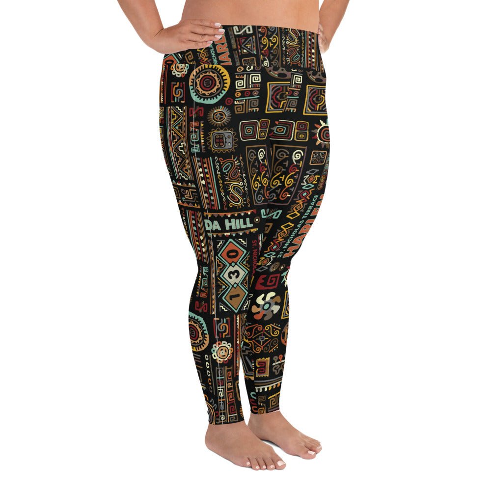 Da Hill 130 street All - Over Print Plus Size Harlem USA Leggings - Amerukhan Basics Clothing - Leggings