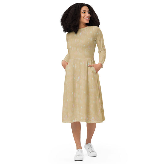 Da Hill 2025 long sleeve midi dress - Amerukhan Basics Clothing - 