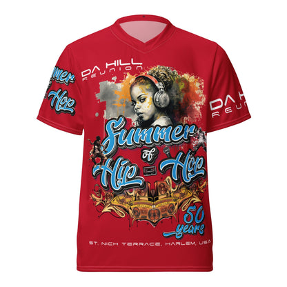 Da Hill - Summer of Hip Hop All - Over Tee - Red (2X+) - Amerukhan Basics Clothing - T-Shirts