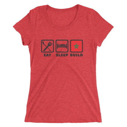 Eat, Sleep, Build Ladies' short sleeve t-shirt - Amerukhan Basics Clothing - T-Shirts