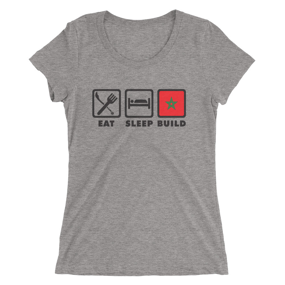 Eat, Sleep, Build Ladies' short sleeve t-shirt - Amerukhan Basics Clothing - T-Shirts