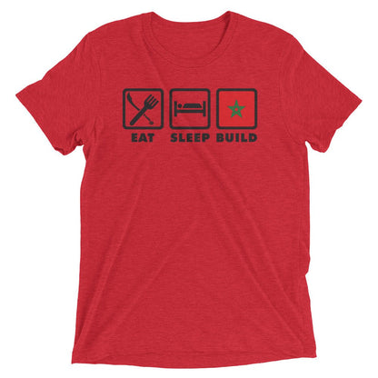 Eat, Sleep, Build Short sleeve t-shirt - Amerukhan Basics Clothing - T-Shirts