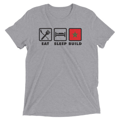 Eat, Sleep, Build Short sleeve t-shirt - Amerukhan Basics Clothing - T-Shirts