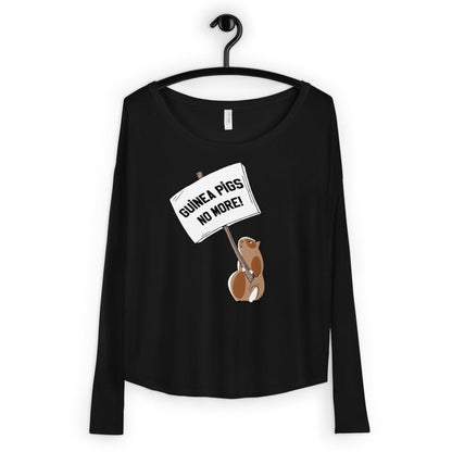 Guinea Pig No More! Ladies' Long Sleeve Tee - Amerukhan Basics Clothing - T-Shirts