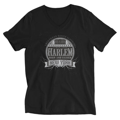 Harlem Born & Raised Short Sleeve V - Neck T-Shirt - Amerukhan Basics Clothing - T-Shirts