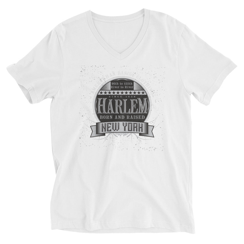 Harlem Born & Raised Short Sleeve V - Neck T-Shirt - Amerukhan Basics Clothing - T-Shirts