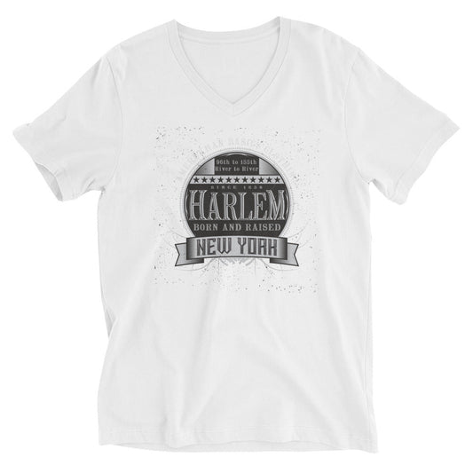 Harlem Born & Raised Short Sleeve V - Neck T-Shirt - Amerukhan Basics Clothing - T-Shirts