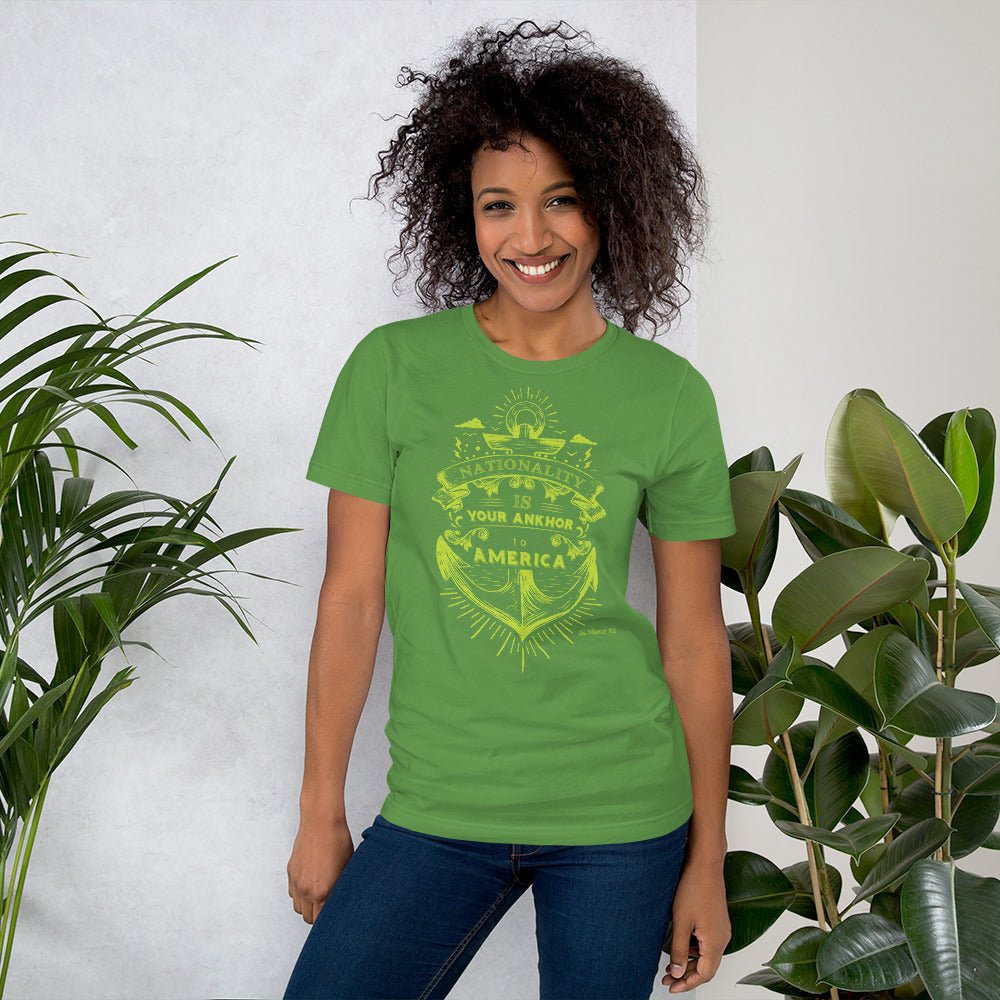 Nationality is your Ankhor to America Short - Sleeve Unisex T-Shirt - Amerukhan Basics Clothing - T-Shirts