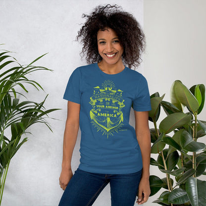 Nationality is your Ankhor to America Short - Sleeve Unisex T-Shirt - Amerukhan Basics Clothing - T-Shirts